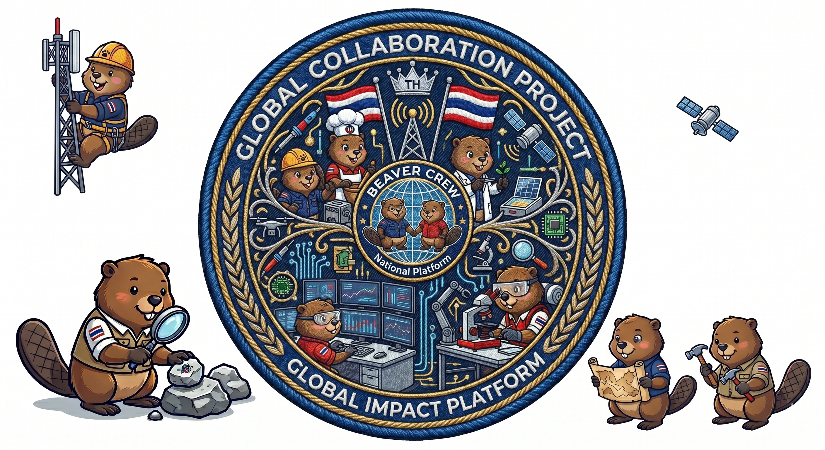 Beaver Crew patch (round)